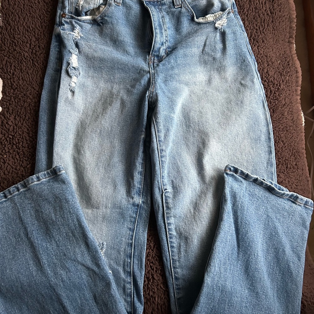 Distressed Blue Jeans - Picture 2 of 4